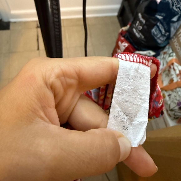 SPLA Colorful Short Sleeve Split Neck Plus Size Blouse - Picture 2 of 5